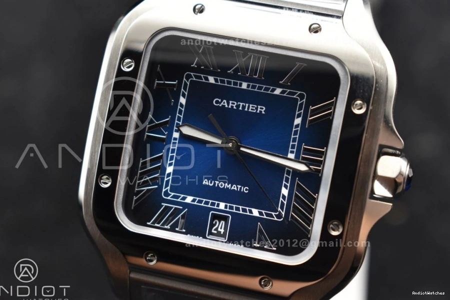 40mm Santos SS V de SS Cartier MIYOTA Dial on Blue 1047 BVF Bracelet Colorful Edition 9015 SmartLinks Best 1:1 1024